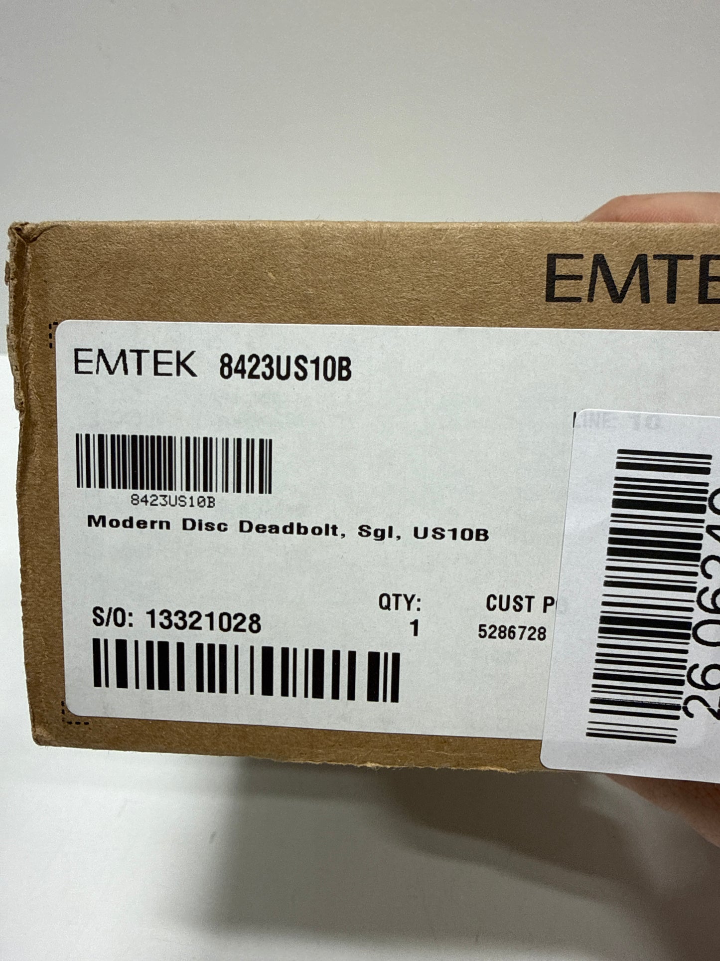 Emtek Single Cylinder Modern Disc Deadbolt Model: 8423US10B