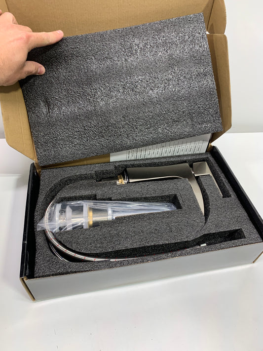 Karran USA KBF440 Kassel 1.2 GPM Single Hole Bathroom Faucet Stainless Steel Faucet Bathroom Sink Faucets Single Handle