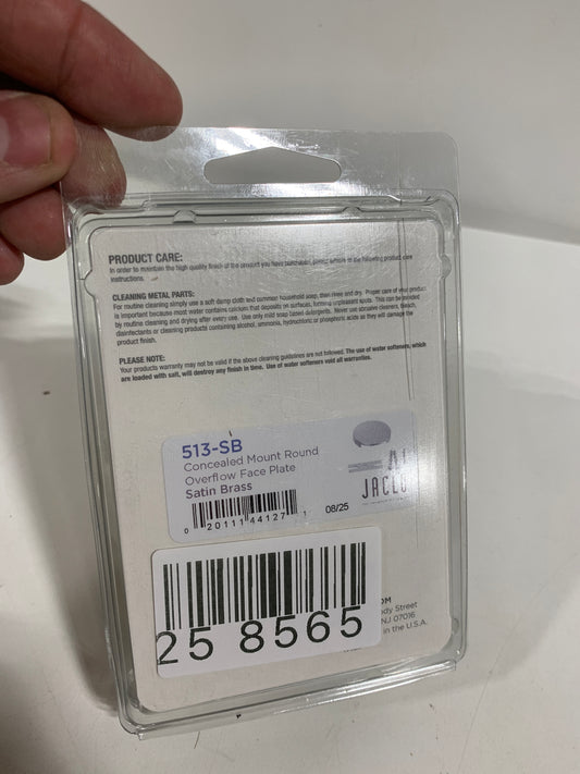 Jaclo 513-SB Round Overflow Faceplate with Concealed Mount