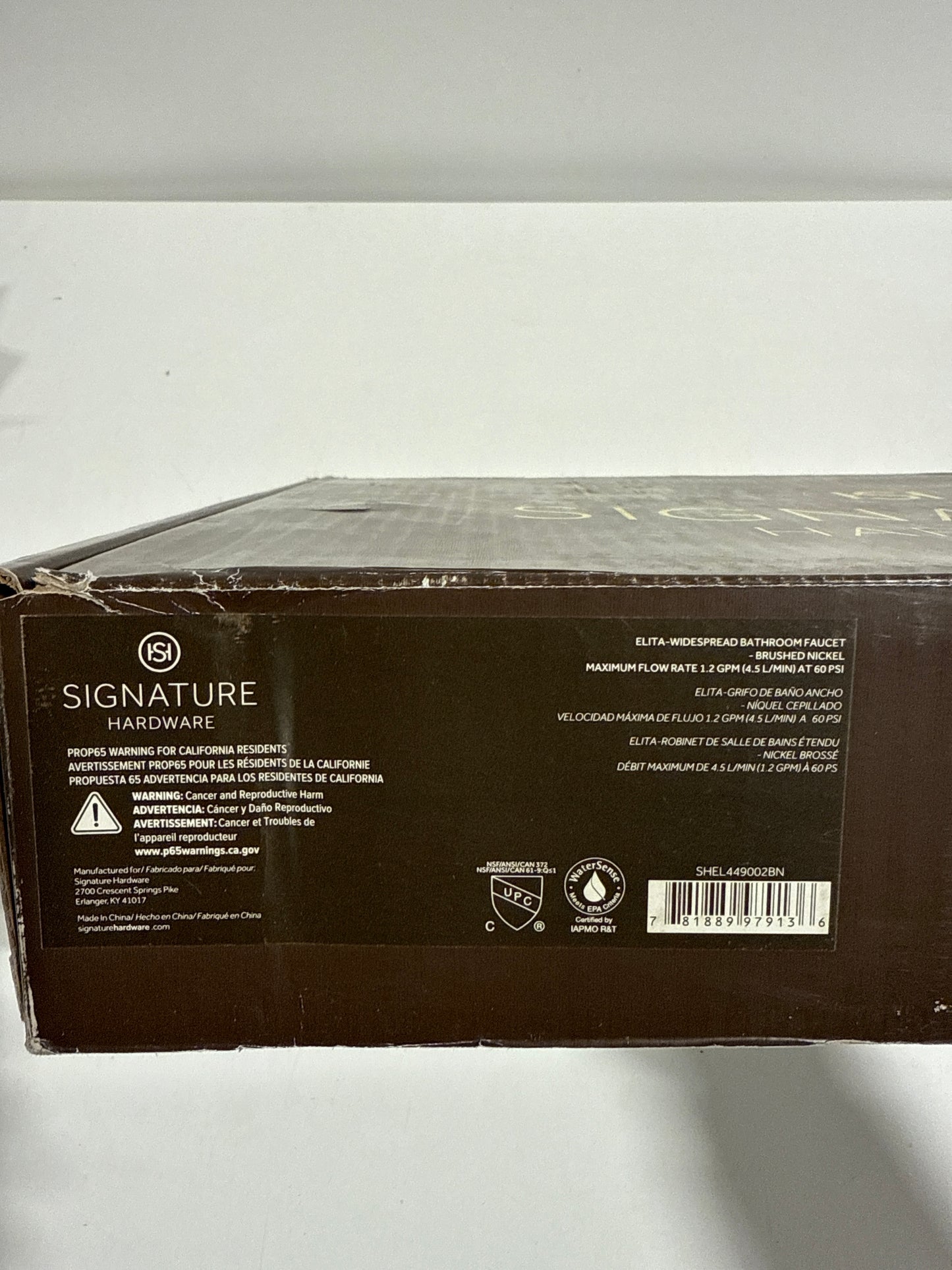 Signature Hardware 497632 Elita Widespread Faucet - Less Handles - Brushed Nickel