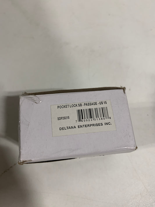 Deltana SDP25 Solid Brass 2-1/2" X 2-3/4" Adjustable Pocket Door Passage Lock Satin Nickel