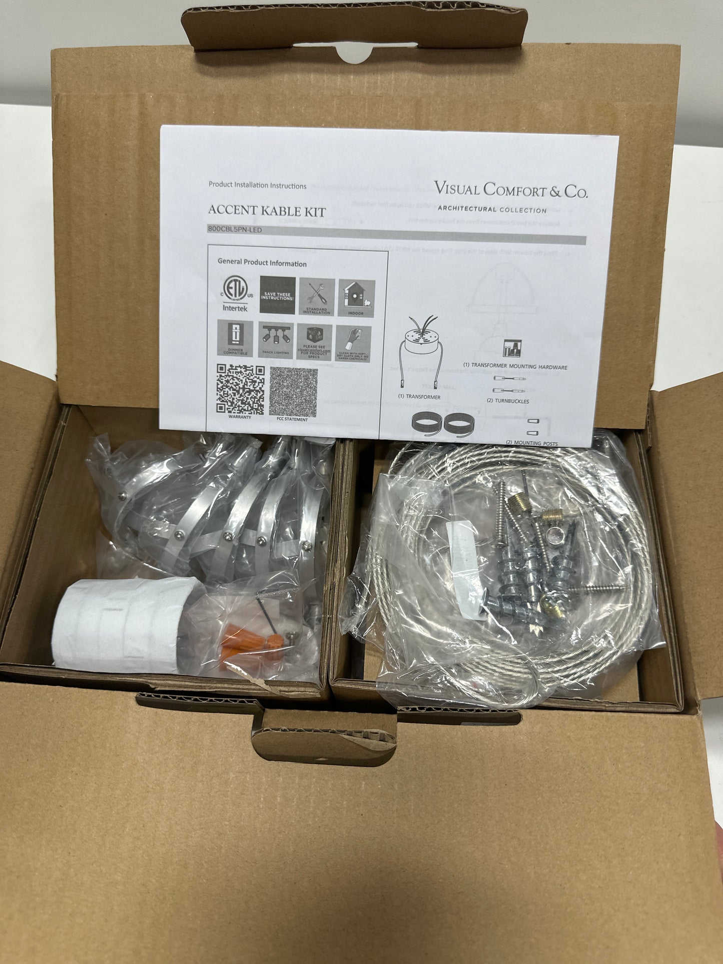 Tiella 800CBL5PN-LED, Accent Electronic Low Volt Surface Track Lighting Kits, LED Compatible, Nickel