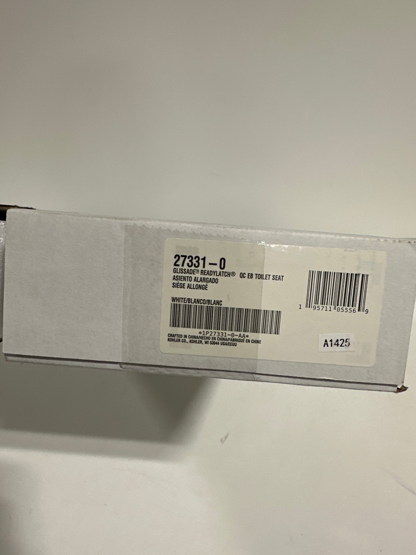 KOHLER K-27331-0 Glissade ReadyLatch Quiet Close Elongated Toilet Seat White Grip-Tight Hardware Quiet Close Lid