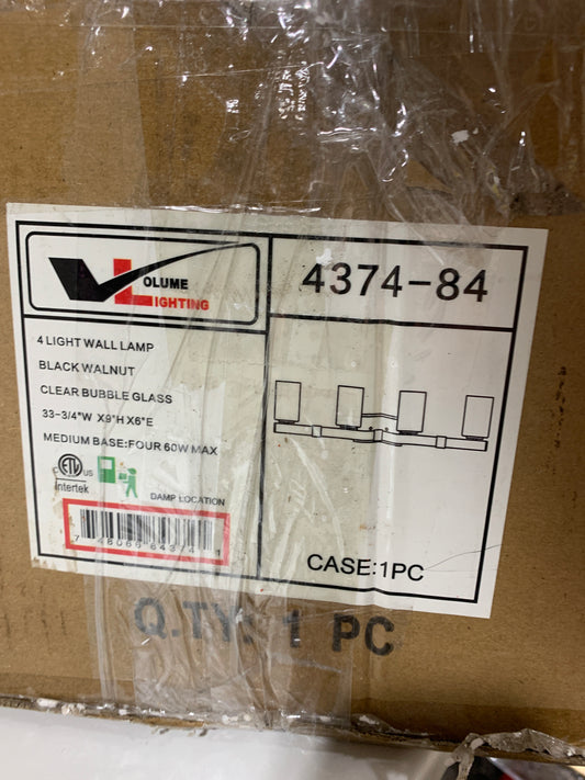 Volume Lighting 4-Light Indoor Black Walnut Bath or Vanity