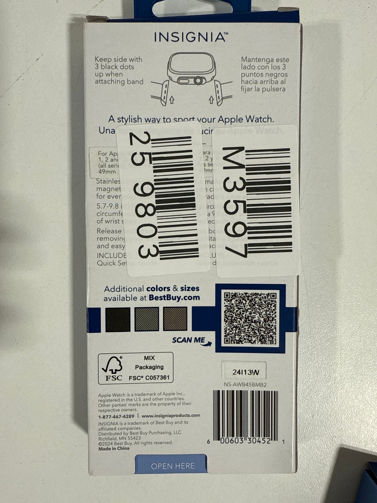 Insignia™ - Stainless Steel Mesh Band for Apple Watch 44mm, 45mm, 46mm Series 10, 49mm, SE, Ultra and Ultra 2 49mm - Black