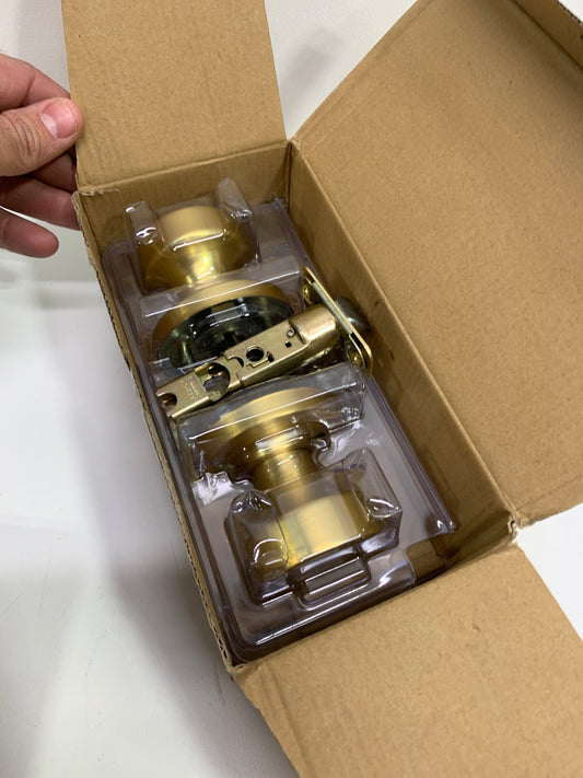 Kwikset 720Pskrdt Pismo Passage Door Knob Set - Brass