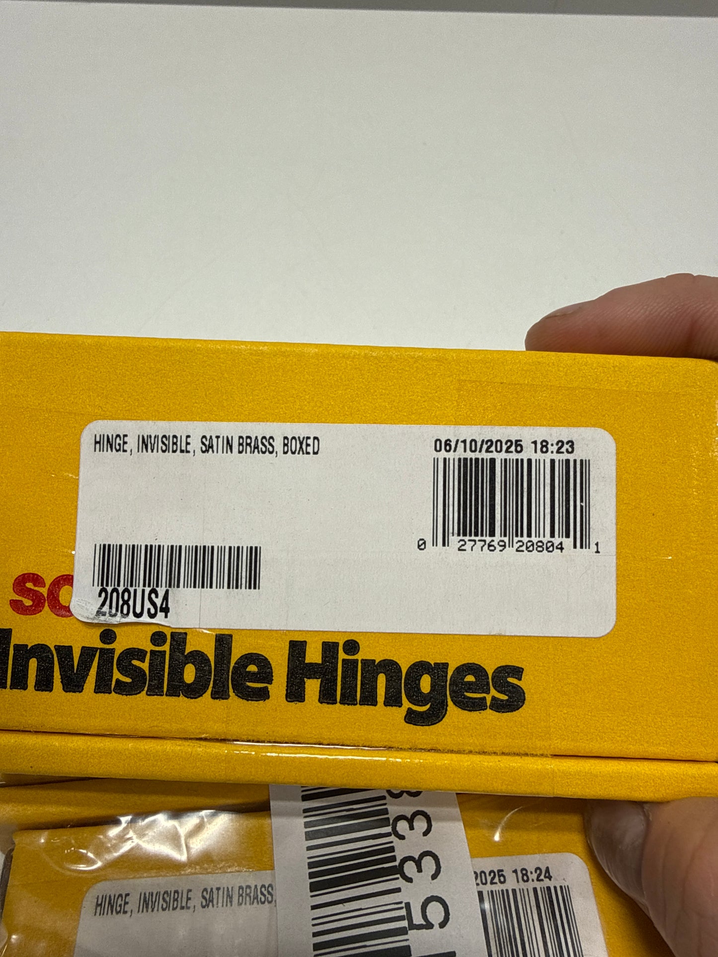 4 x SOSS 2084 5/8 X 2-3/4 Medium Duty Invisible Hinge for 1 Doors Satin Brass Finish