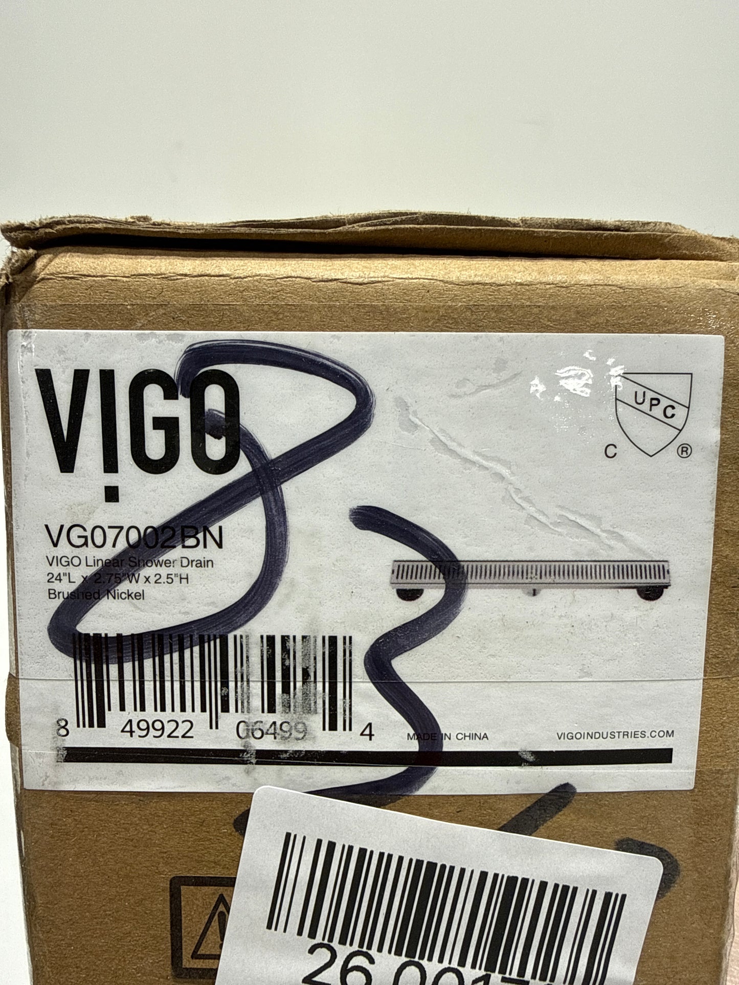 VIGO Elan 24 in. Linear Shower Drain in Brushed Nickel