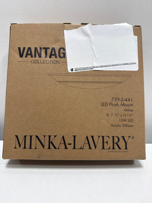 Minka Lavery 739-2-L Vantage 7-1/2 Wide LED Flush Mount Bowl Ceiling Fixture - White