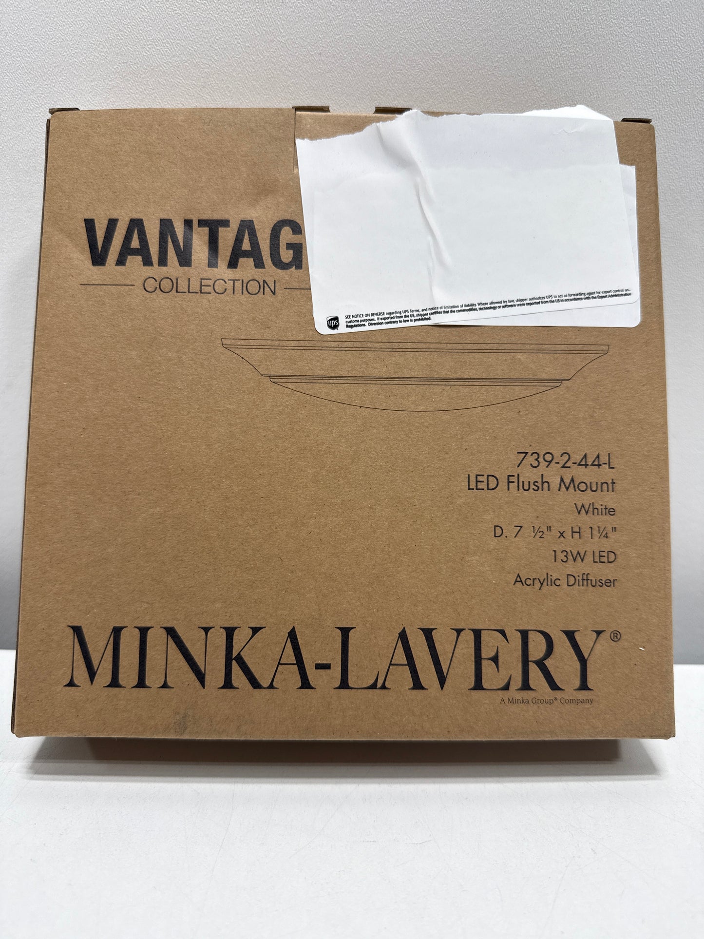 Minka Lavery 739-2-L Vantage 7-1/2 Wide LED Flush Mount Bowl Ceiling Fixture - White