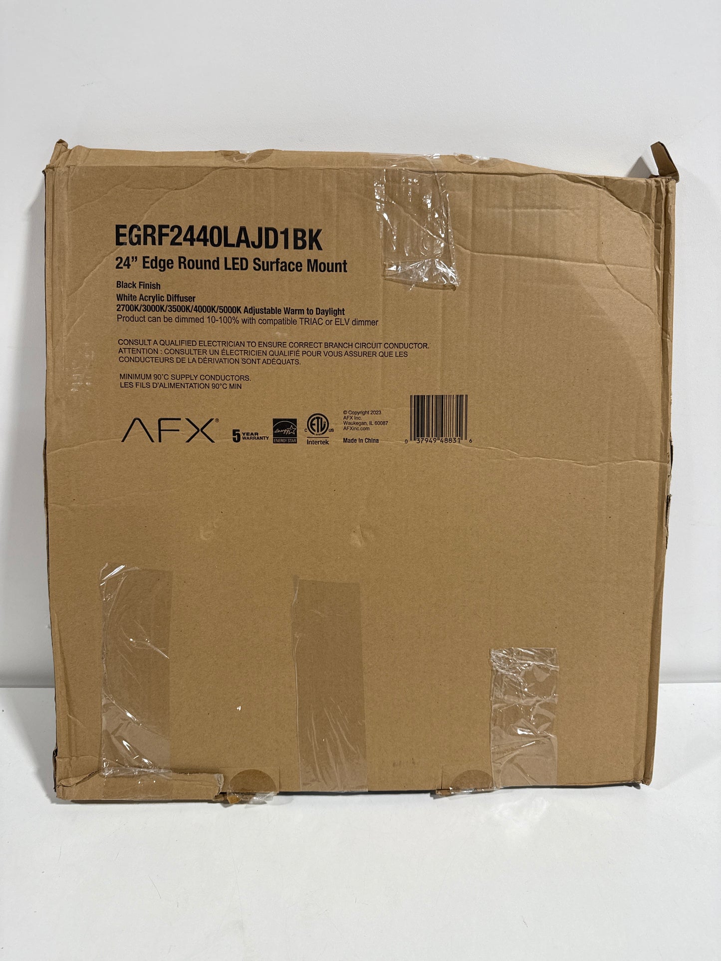 AFX Lighting Edge Round 25 Inch 1 Light LED Flush Mount Edge Round - EGRF2440LAJD1BK - Modern Contemporary