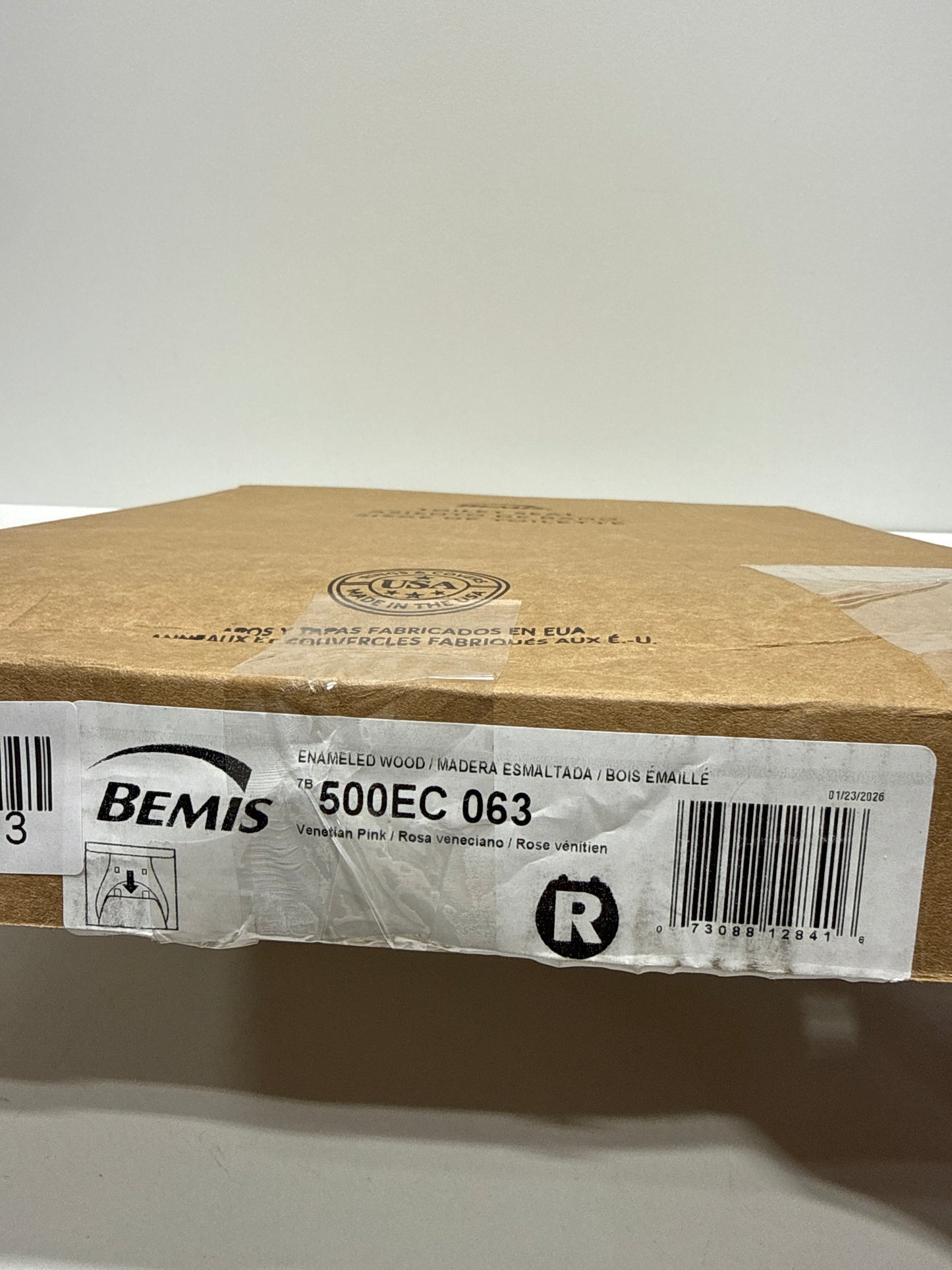 Bemis 500EC 063 Toilet Seat with Easy Clean & Change Hinges, 1 Pack Round, Venetian Pink