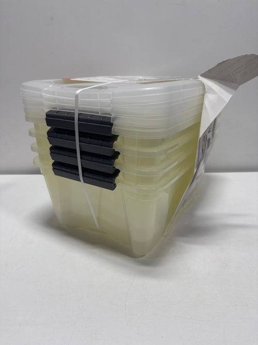 See Desc Iris Buckle up Storage Box 12.9 Quart Clear 4 Count