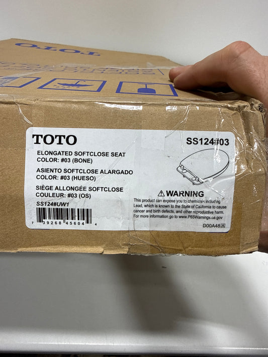 TOTO SoftClose Slow Close Elongated Toilet Seat and Lid, Bone - SS124#03