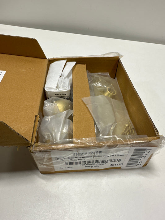 Signature Hardware 953546-DU Hubbard Solid Brass Dummy Set Door Knob Set Satin Brass