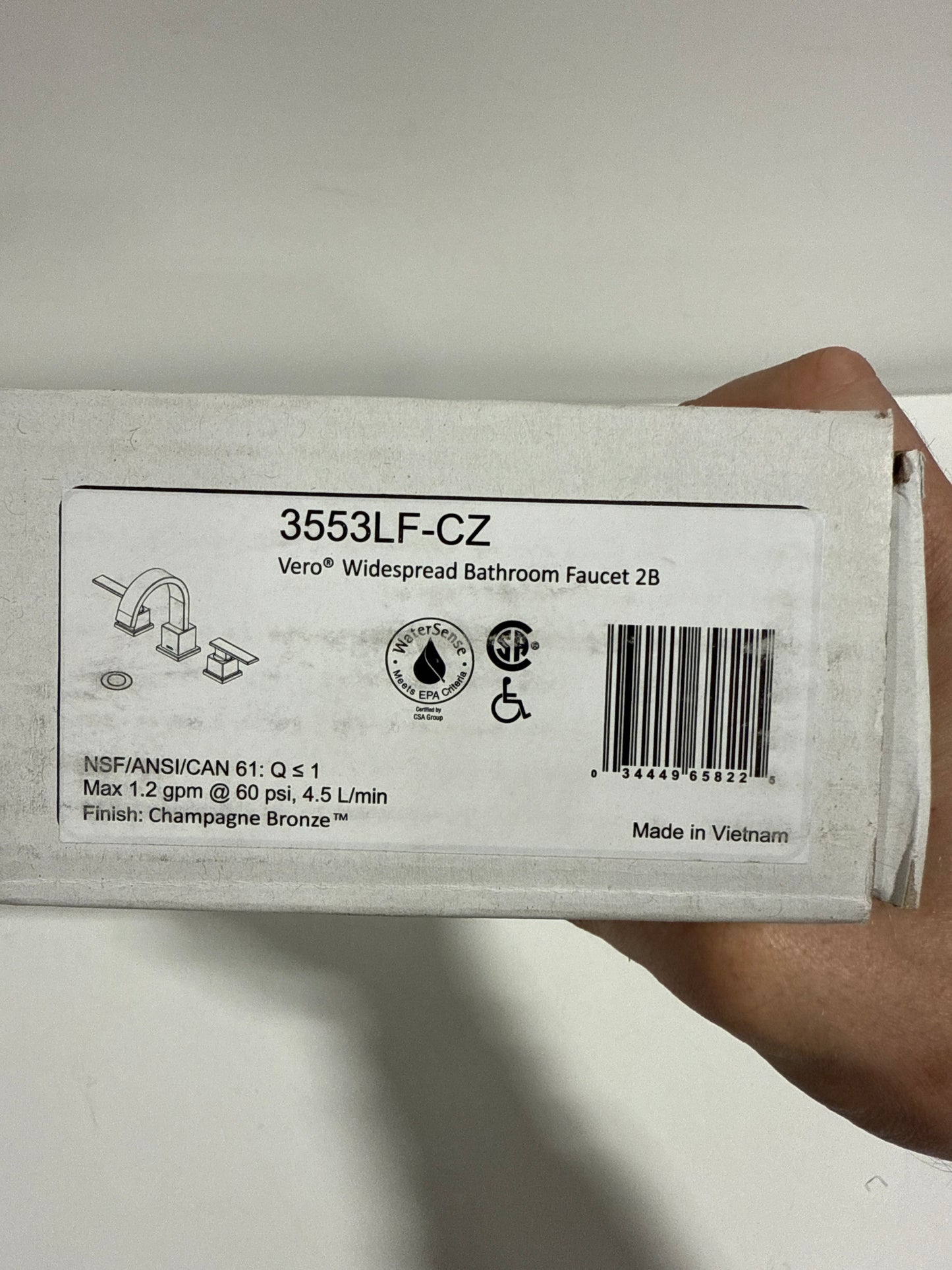 Delta 3553LF Vero Widespread Bathroom Faucet with Pop-up Drain Assembly Champagne Bronze