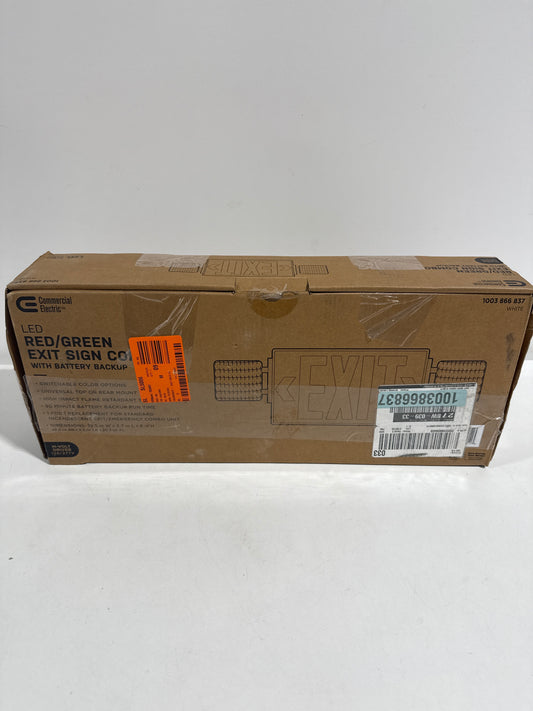 Combo 14-Watt Equivalent Integrated LED White Exit Sign and Emergency Light with Ni-Cad 9.6-Volt Battery