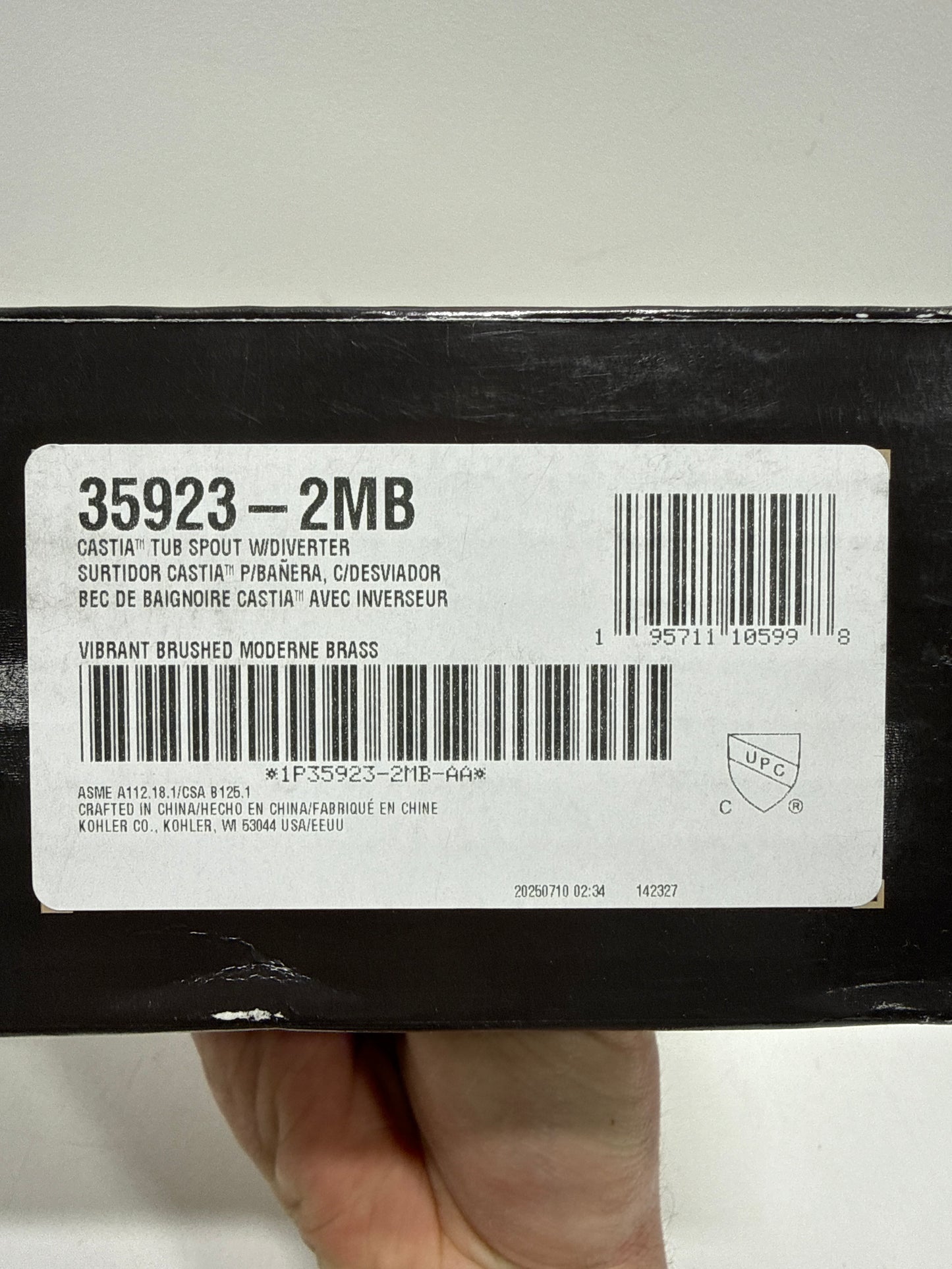 Scratch Castia by Studio McGee Wall-Mount Bath Spout with Diverter in Vibrant Brushed Moderne Brass