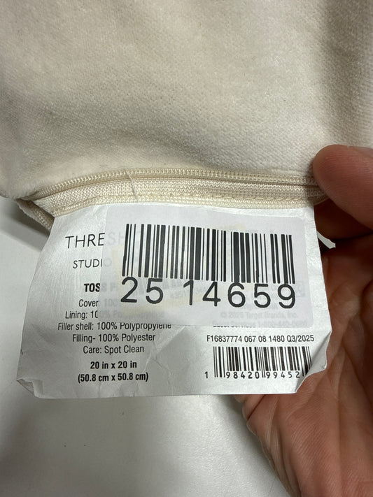 20"x20" Velvet Bow Throw Pillow Cream - Threshold designed with Studio McGee