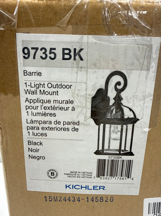 Barrie 15.5" Outdoor Wall Lantern in Black Finish