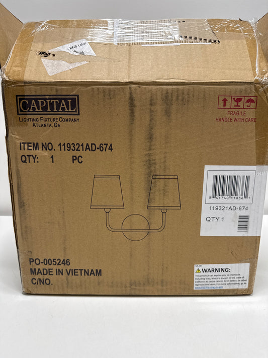 Capital Lighting Dawson 2 Light 16 Inch Aged Brass Vanity Light