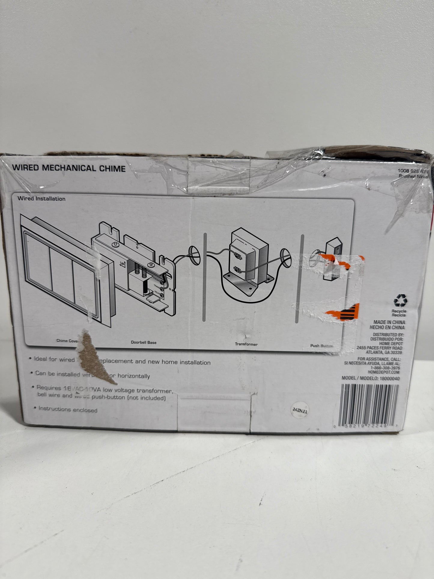 Wired Doorbell Chime, Brushed Nickel