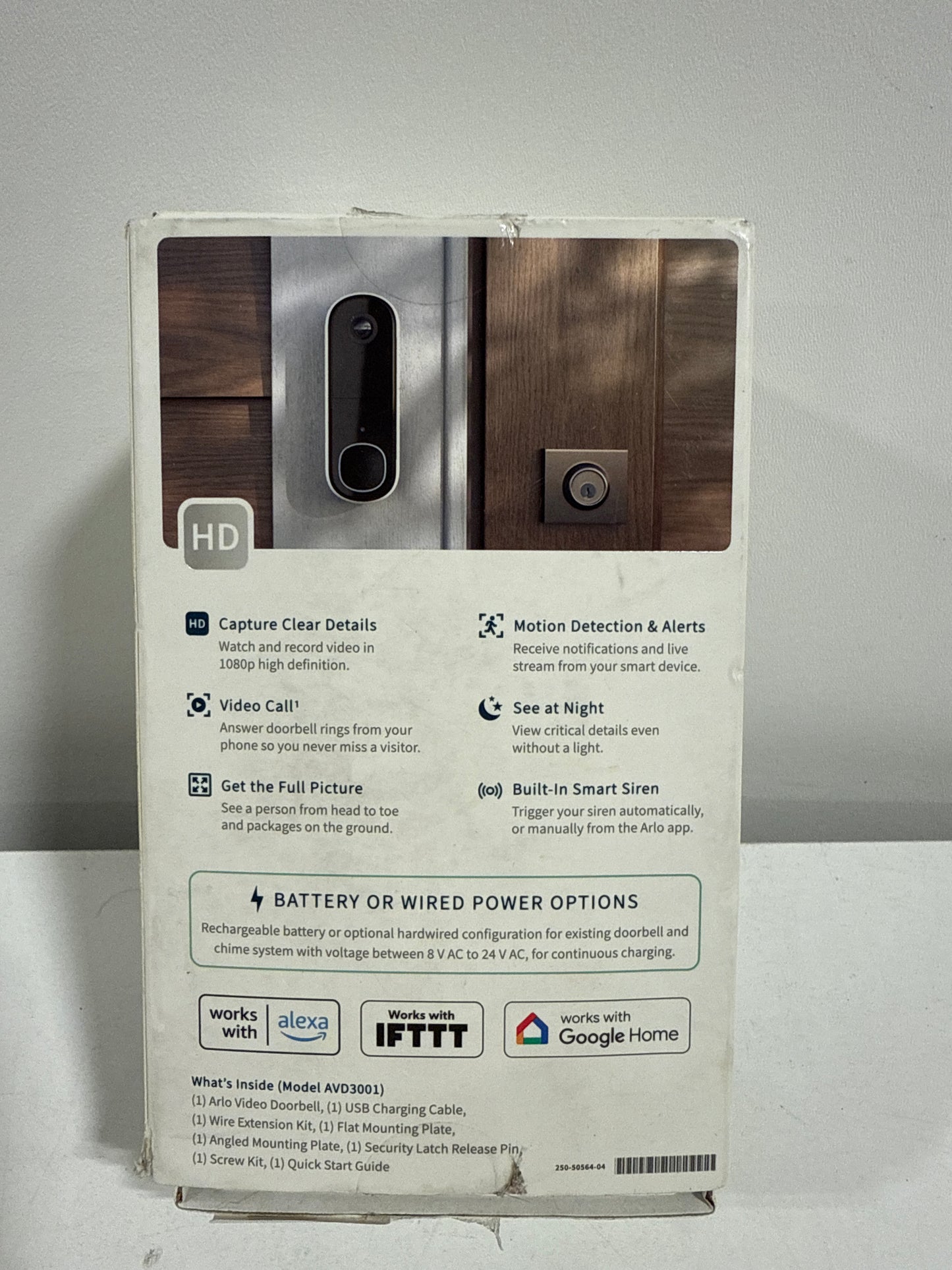 Arlo - Smart Wi-Fi Video Doorbell (2nd Generation) - Wired/Battery Operated with 1080p Resolution - White