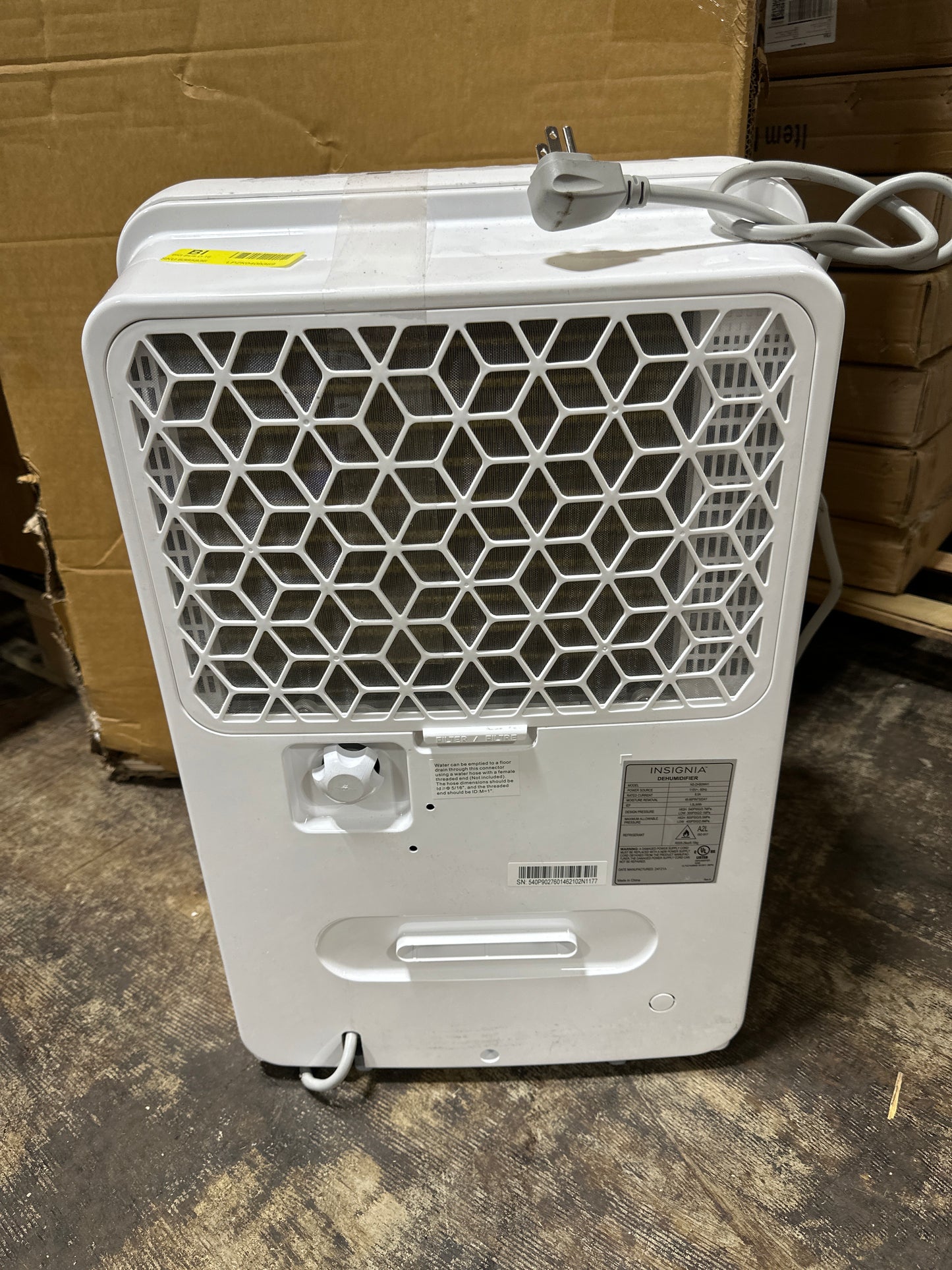 Used Insignia 50-Pint Dehumidifier with ENERGY STAR Certification - White