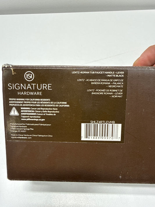 Signature Hardware 498619 Lentz Lever Roman Tub Faucet Handles - Matte Black