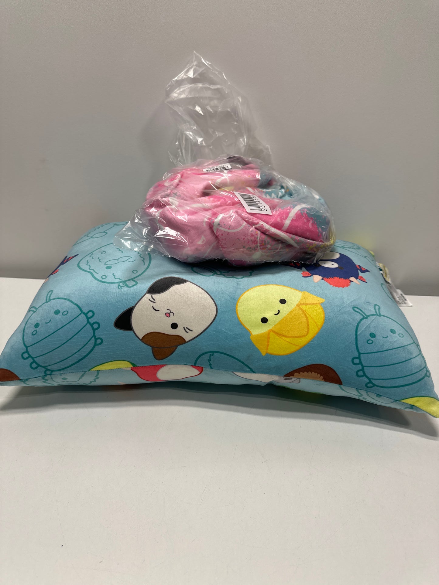 SquishPillow Kids' Pillow Throw Gift Set Mallow Nights Pink and Blue