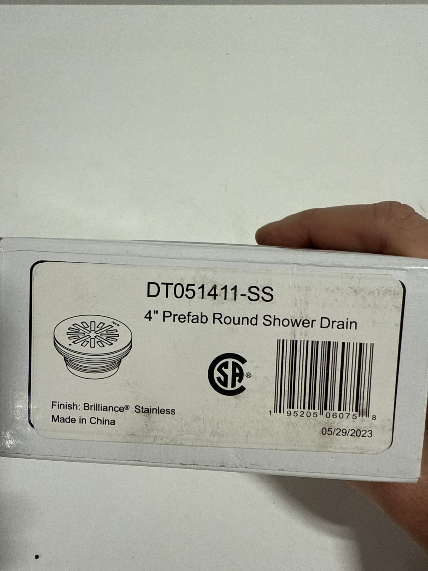 Delta DT051411 4" Prefab Round Shower Drain Brilliance Stainless