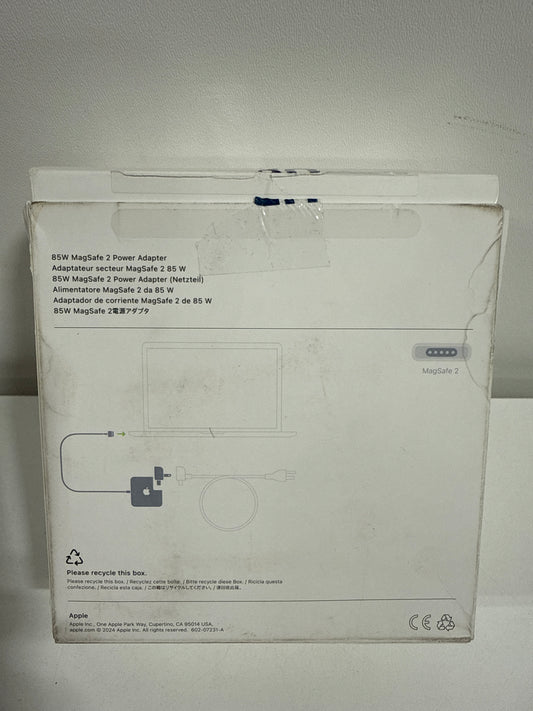 Apple - 85W MagSafe 2 Power Adapter with Magnetic DC Connector (for MacBook Pro with Retina Display) - White