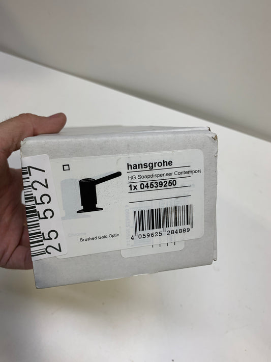 Hansgrohe 04539 Kitchen Accessories Deck Mounted Soap Dispenser with 16 Oz Capacity Brushed Gold Optic