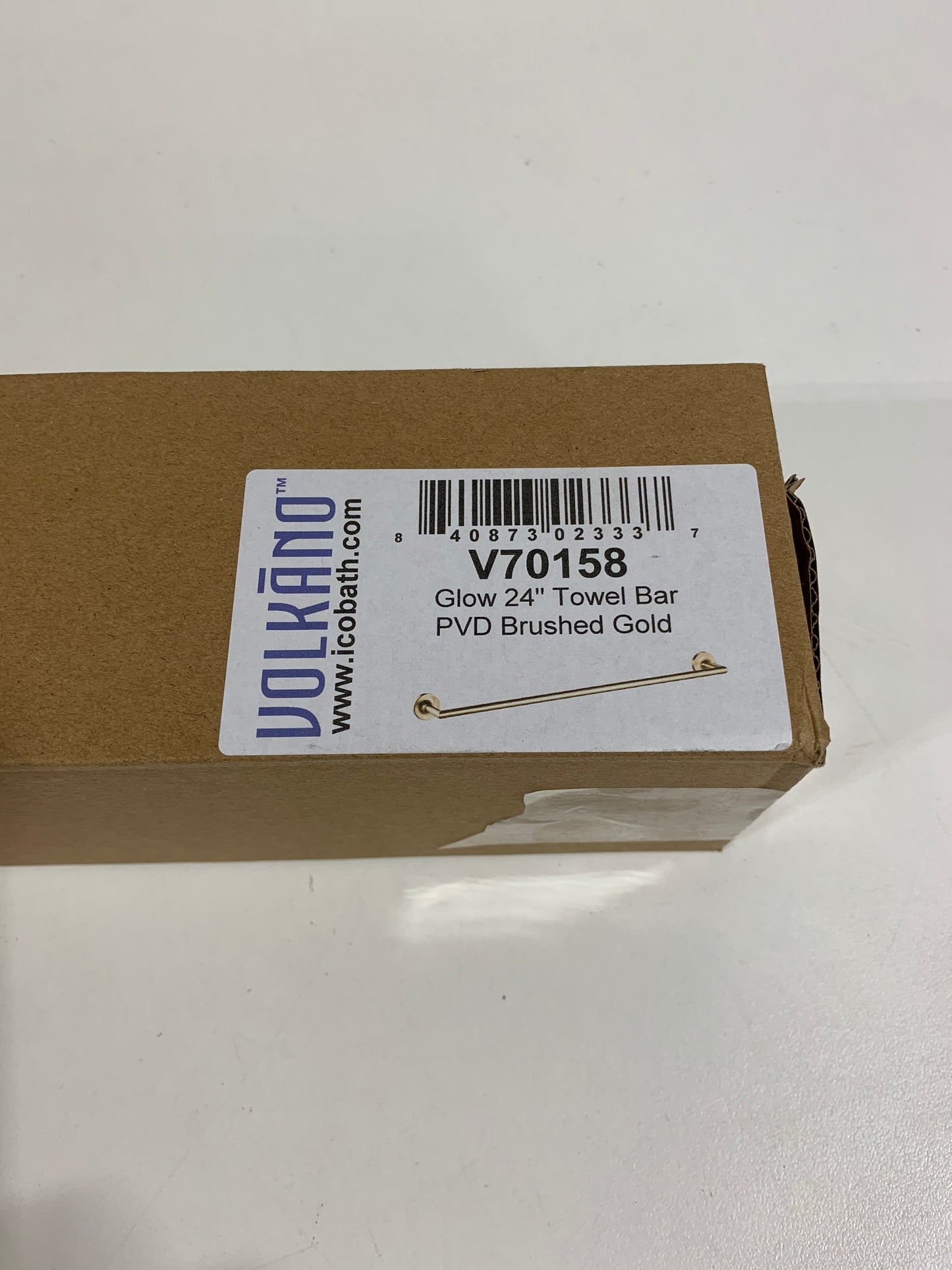 ICO Bath V7015 Volkano Glow 24" Towel Bar PVD Brushed Gold