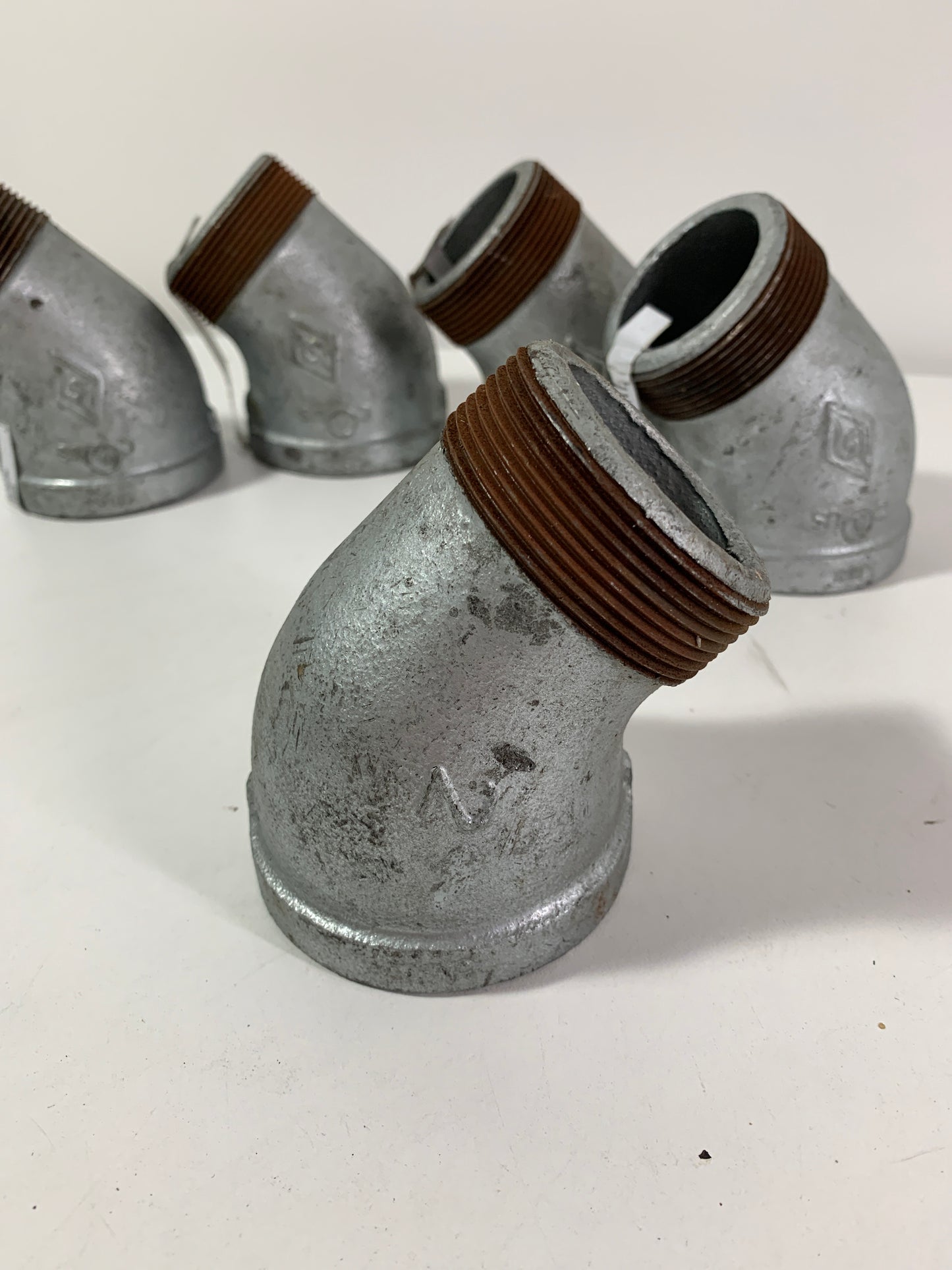Lot of 5 B & K 2 In. Fpt X 2 In. Dia. Mpt Galvanized Malleable Iron Street Elbow