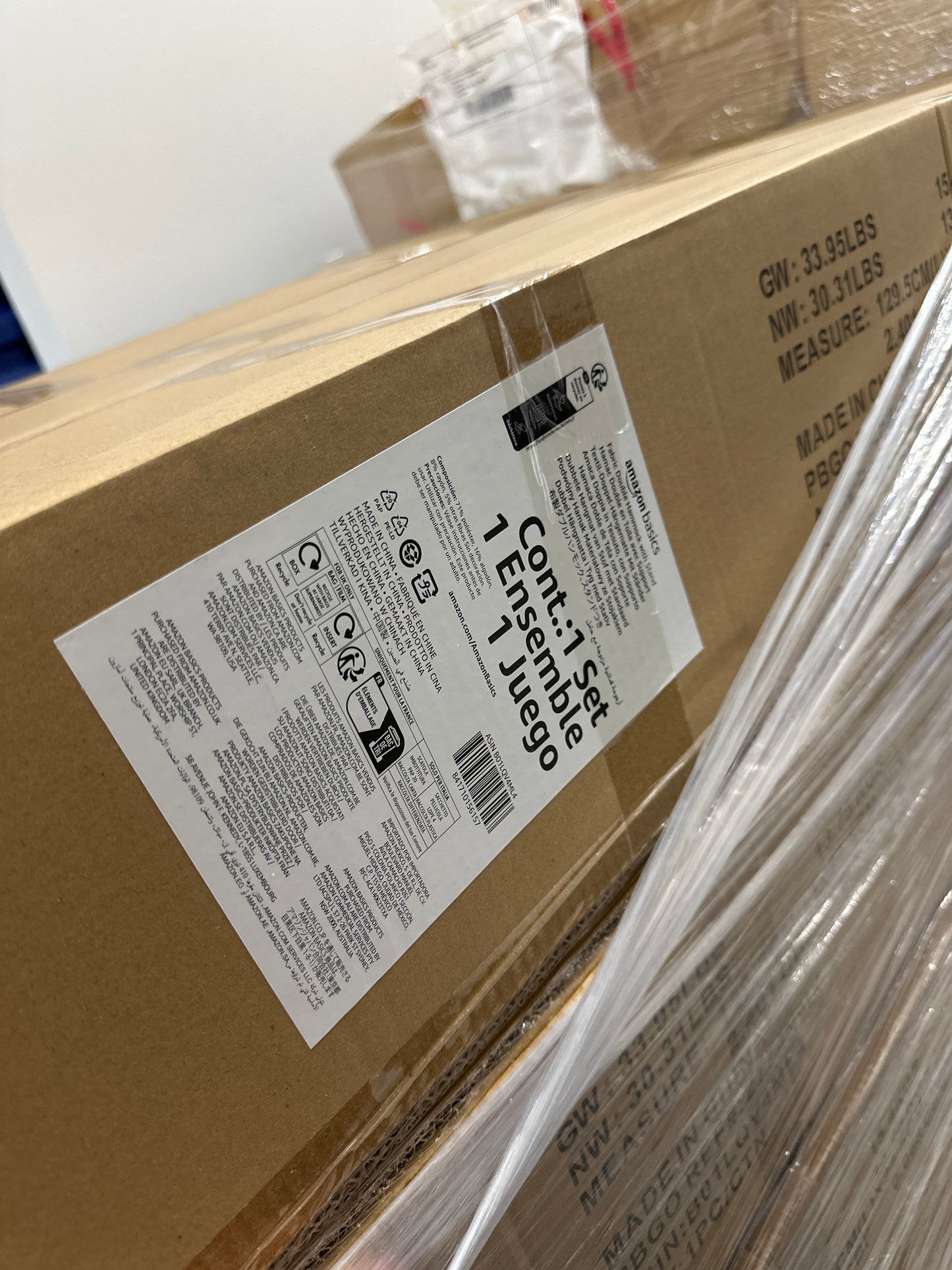 Amazon Basics Double Hammock with 9-Foot Space Saving Steel Stand and Carrying Case, 450 lb Capacity, Multi Color, 118 x 46 x 39 inches