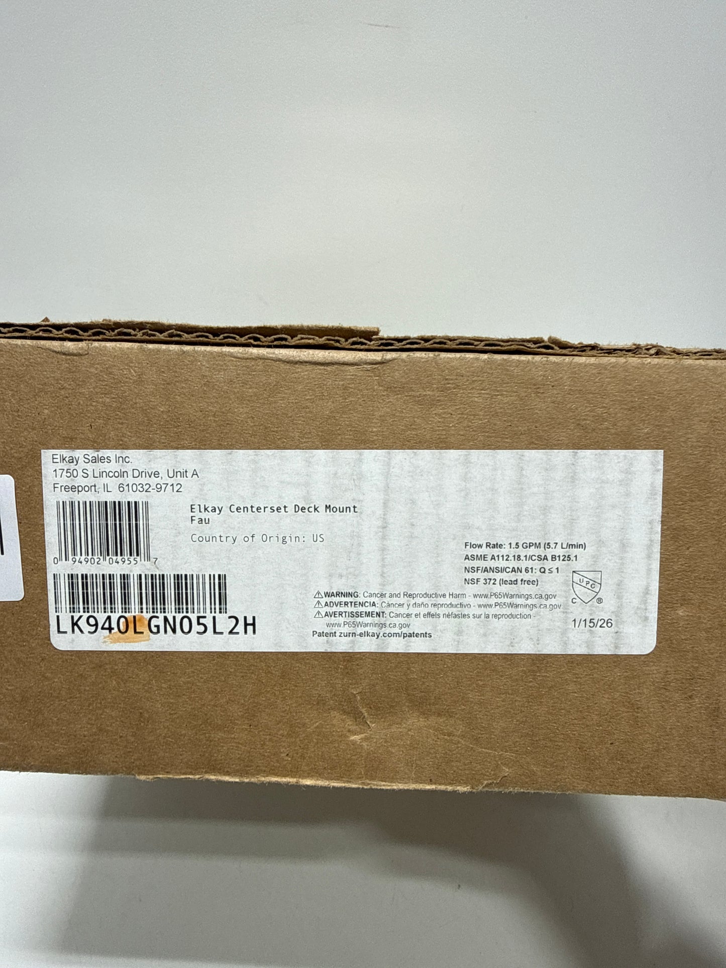 Elkay LK940LGN05L2H 1.5 GPM Wall Mounted Double Lever Handle Utility Faucet with Brass Handles Chrome