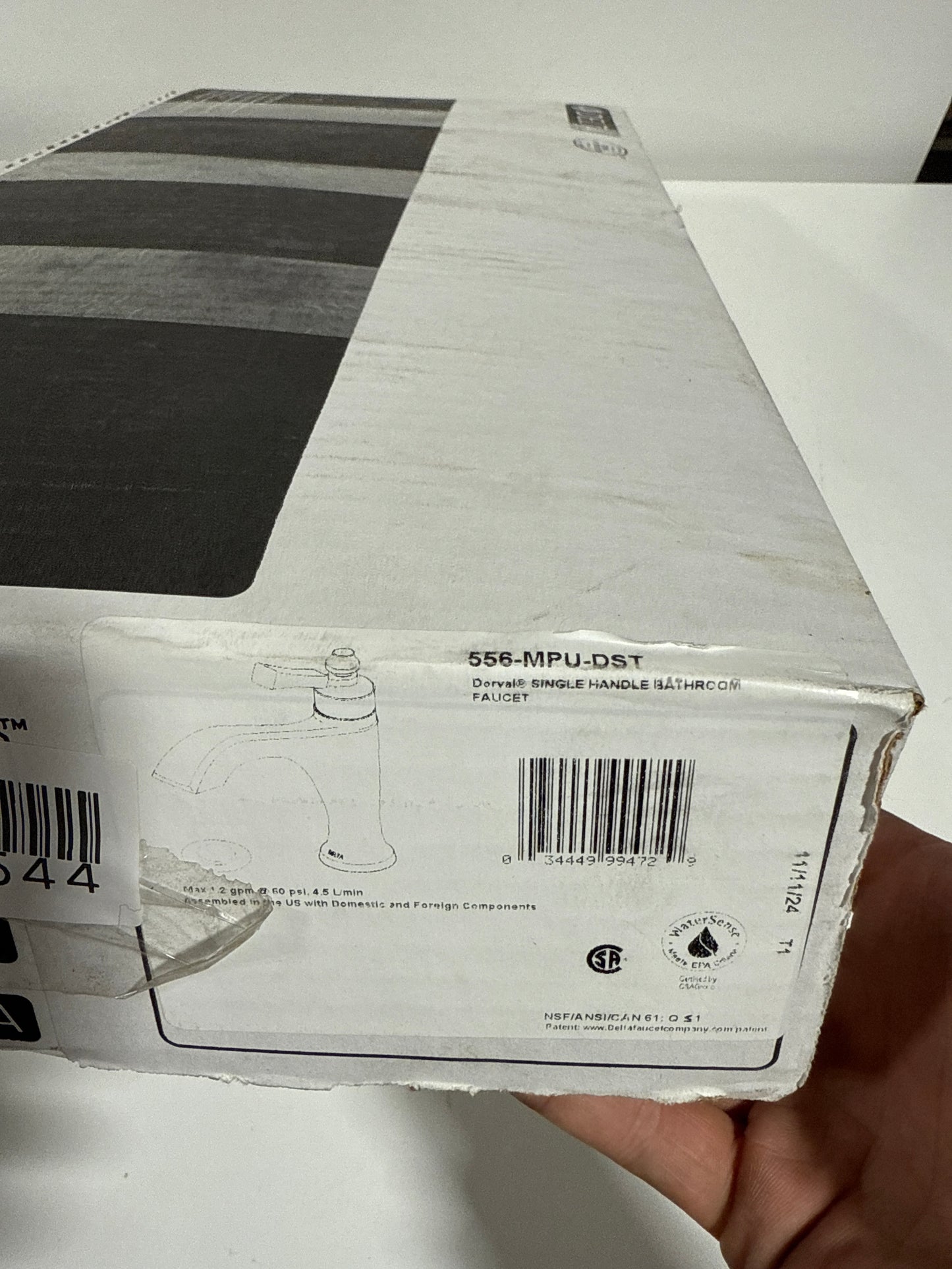 Delta 556-MPU-DST Dorval 1.2 GPM Single Hole Bathroom Faucet with Lever Handle and Push Pop-up Drain Assembly Chrome