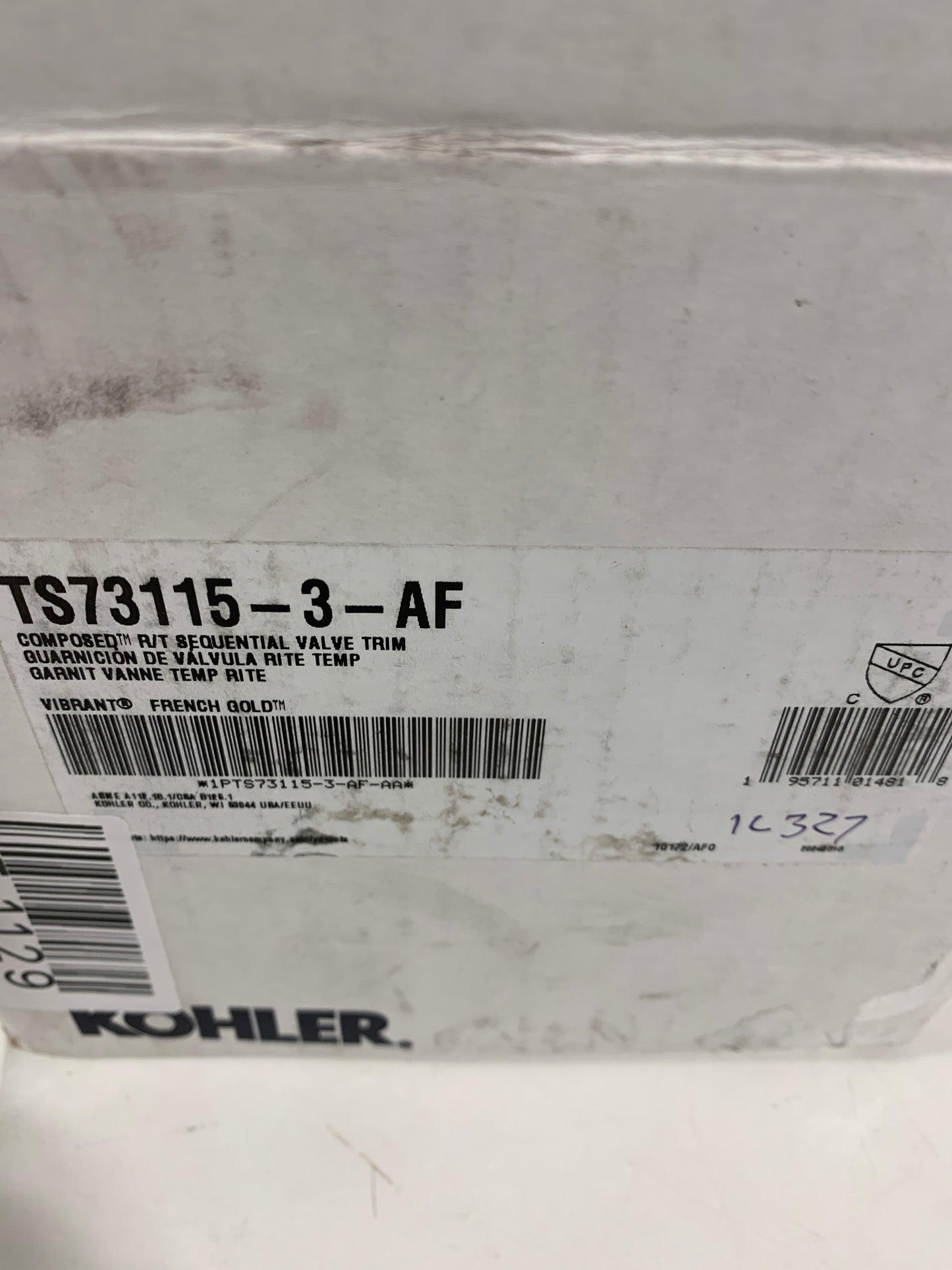 Kohler Composed Pressure Balanced Valve Trim Only with Single Cross Handle - Less Rough In