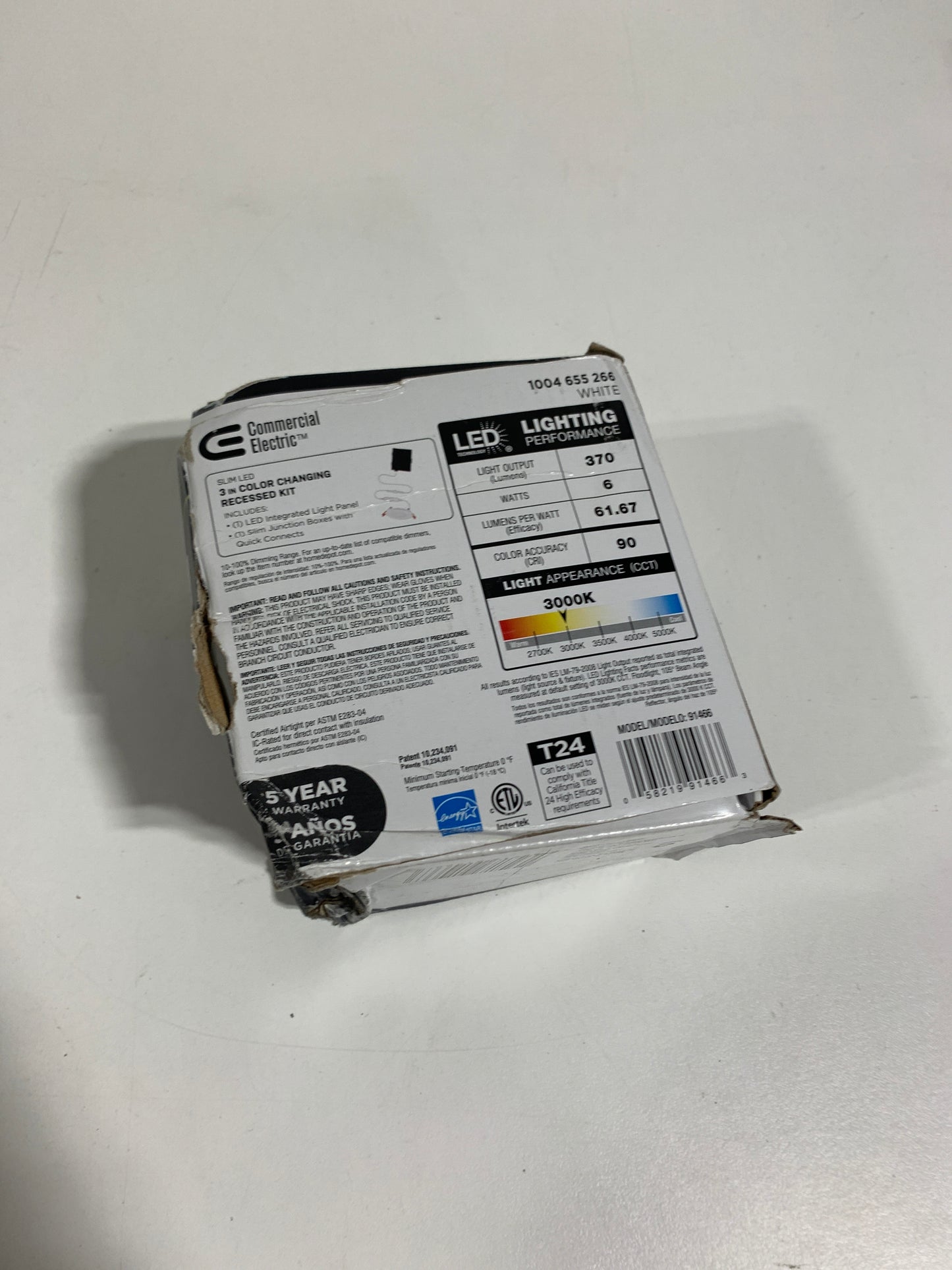 Ultra Slim Integrated LED 3 in Round Adj Color Temp Canless Recessed Light for Kitchen Bath Living rooms, White