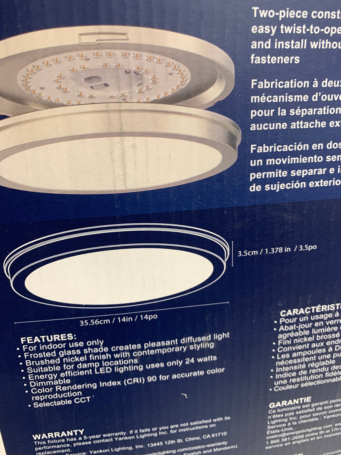 Energetic 14 Slim LED Flush Mount Light Fixture. Brushed Nickel