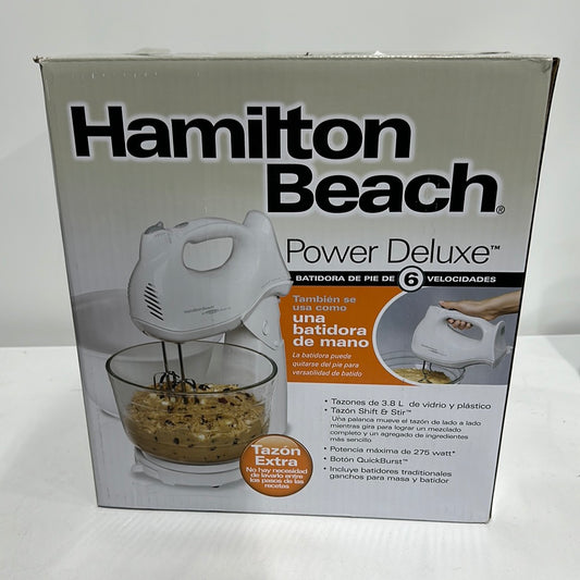 Hamilton Beach - 64693 Power Deluxe™ 6 Speed Stand Mixer with 2 Bowls - WHITE