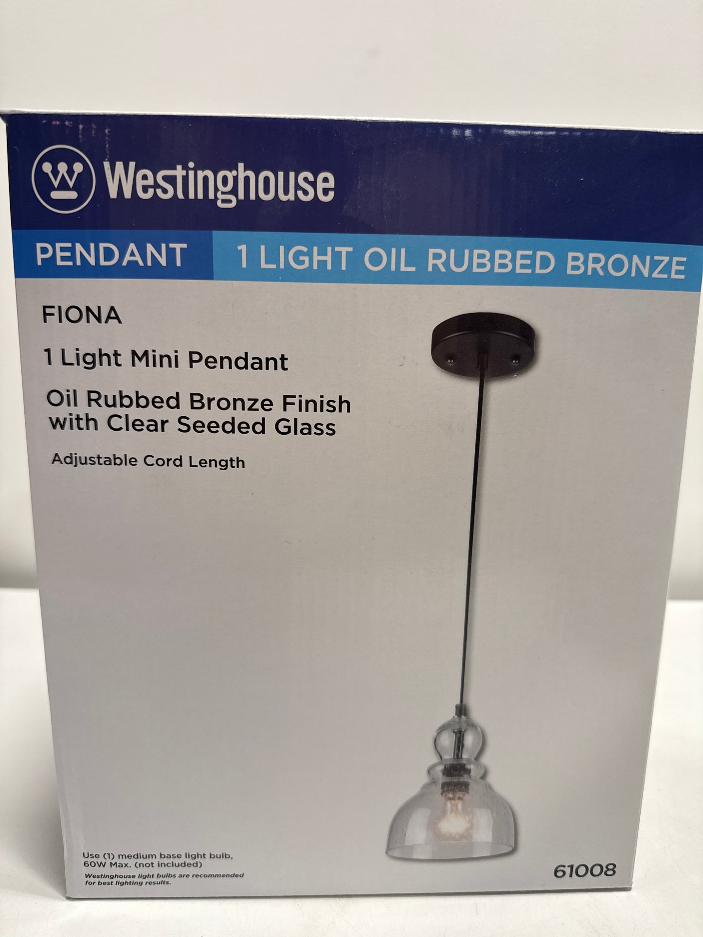 Westinghouse 6100800 Fiona Pendant, 1-Light, Oil Rubbed Bronze