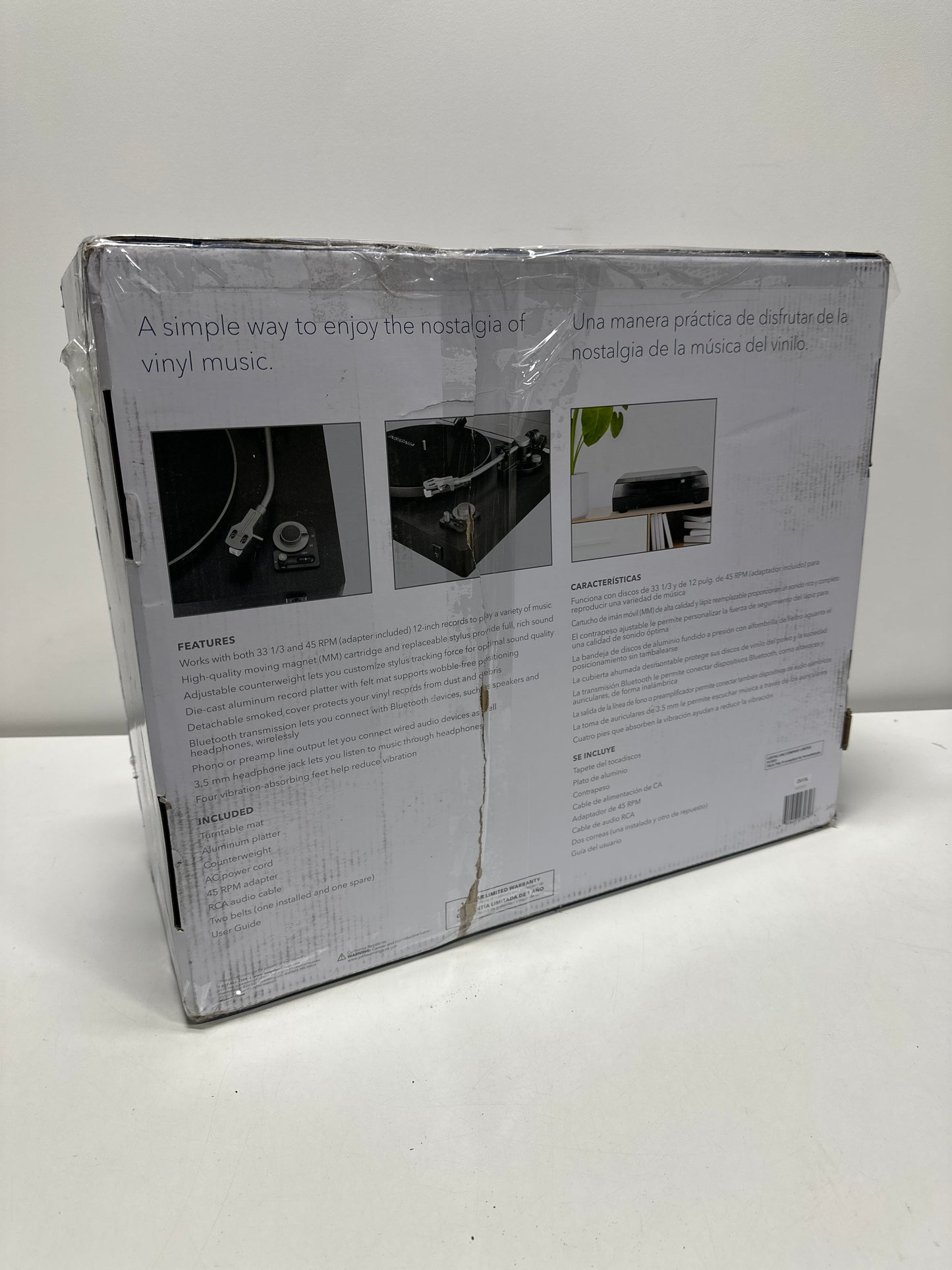 Insignia - Bluetooth Stereo Turntable - Black