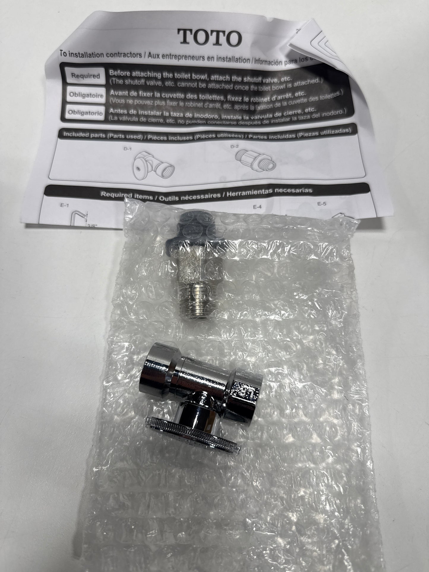 TOTO TTHU805 Washlet Connection Adapter Kit In-Wall Tank System N/A