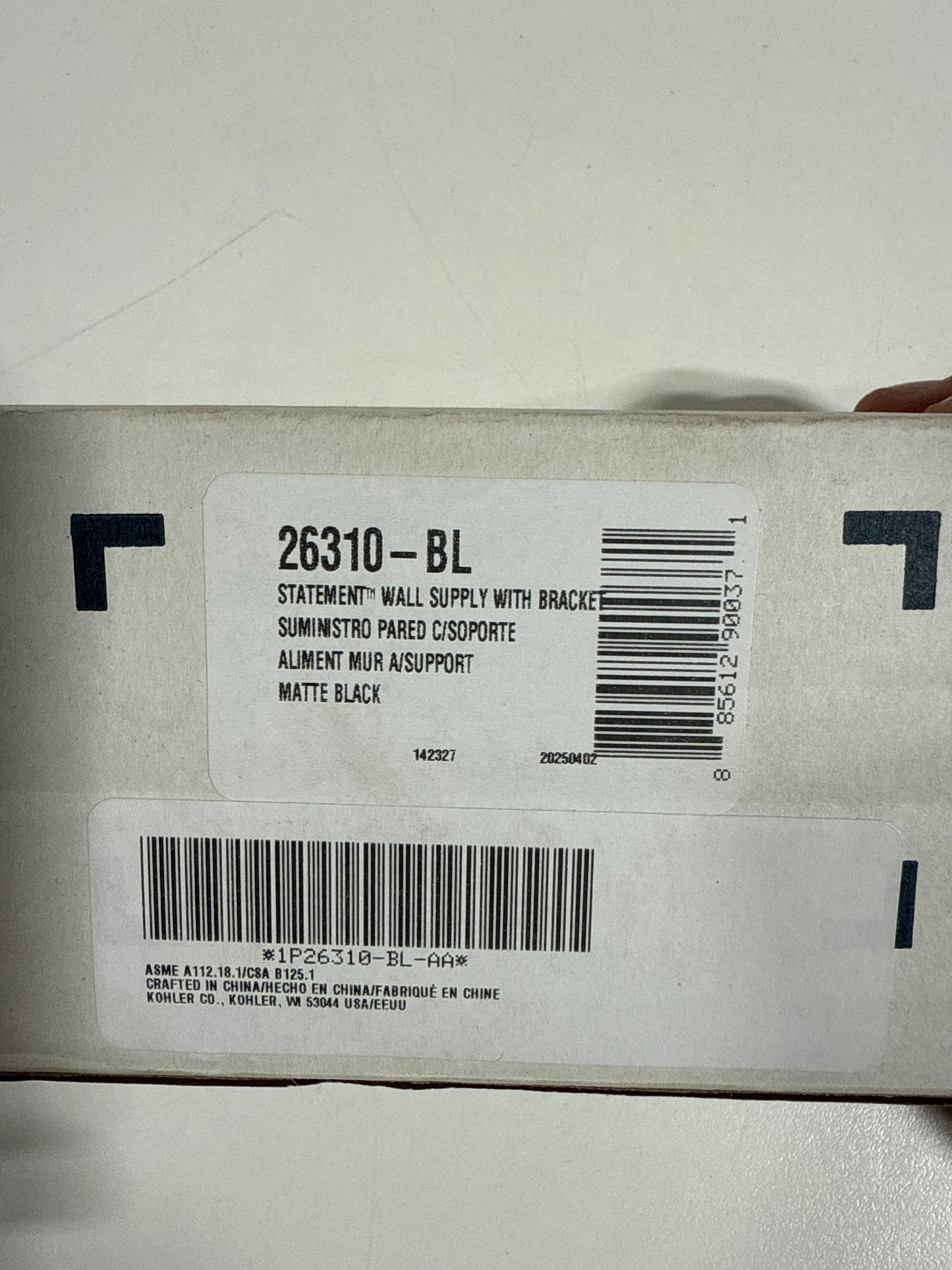 See Desc Statement Wall-Mount Handshower Holder with Supply Elbow and Check Valve in Matte Black