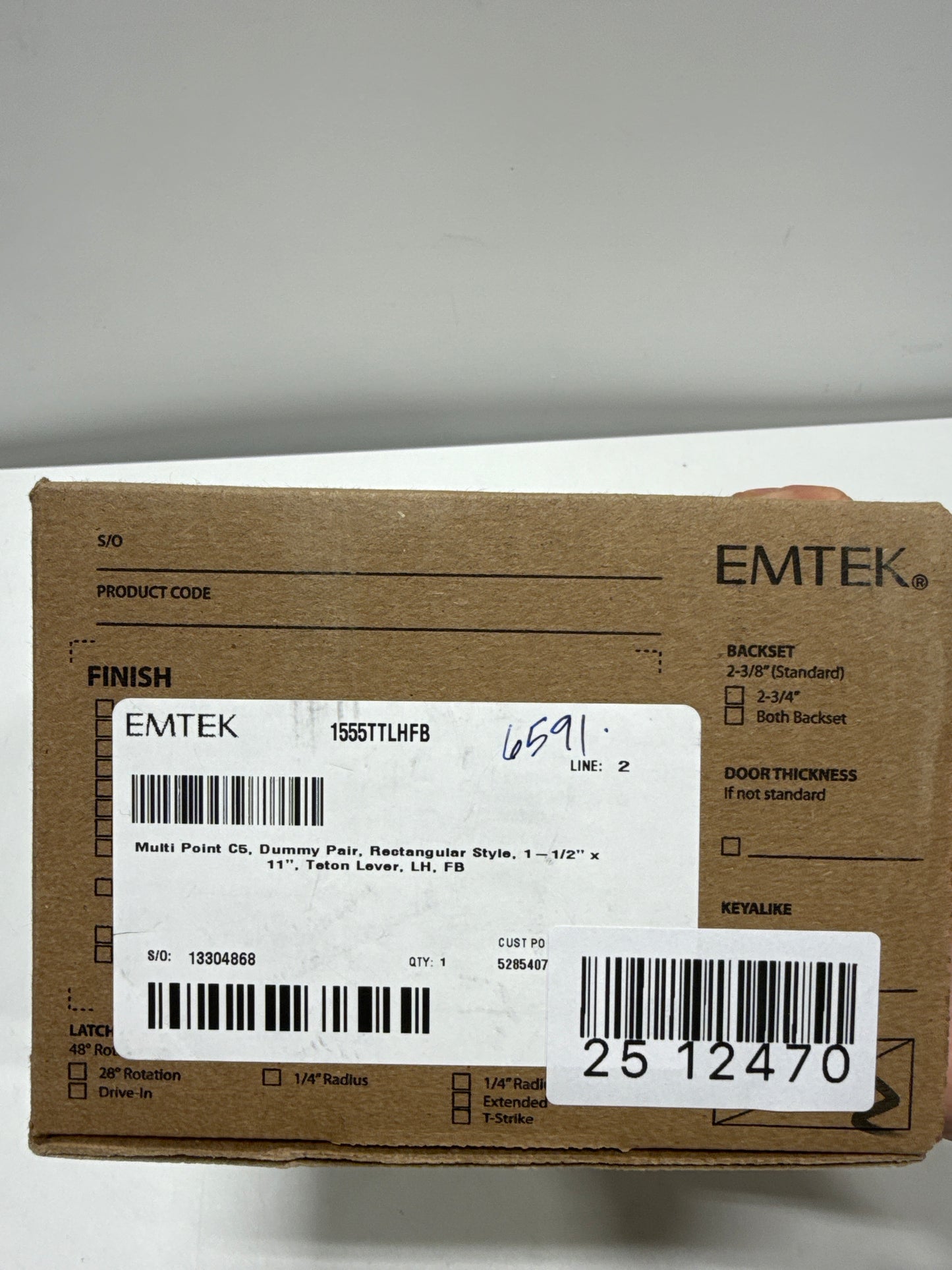 Scratch Emtek 1555TTLH Multi Point C5 Dummy Pair Rectangular Style 1-1/2’’ x 11’’ Teton Lever LH - *Tools Hardware &