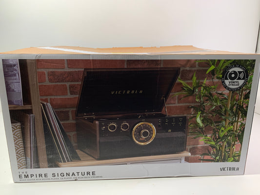 See Desc Victrola - Empire Bluetooth 6-in-1 Record Player - Gold/Brown/Black