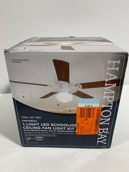See Desc Hampton Bay 1-Light Multi-Finish Ceiling Fan Globe LED Light Kit