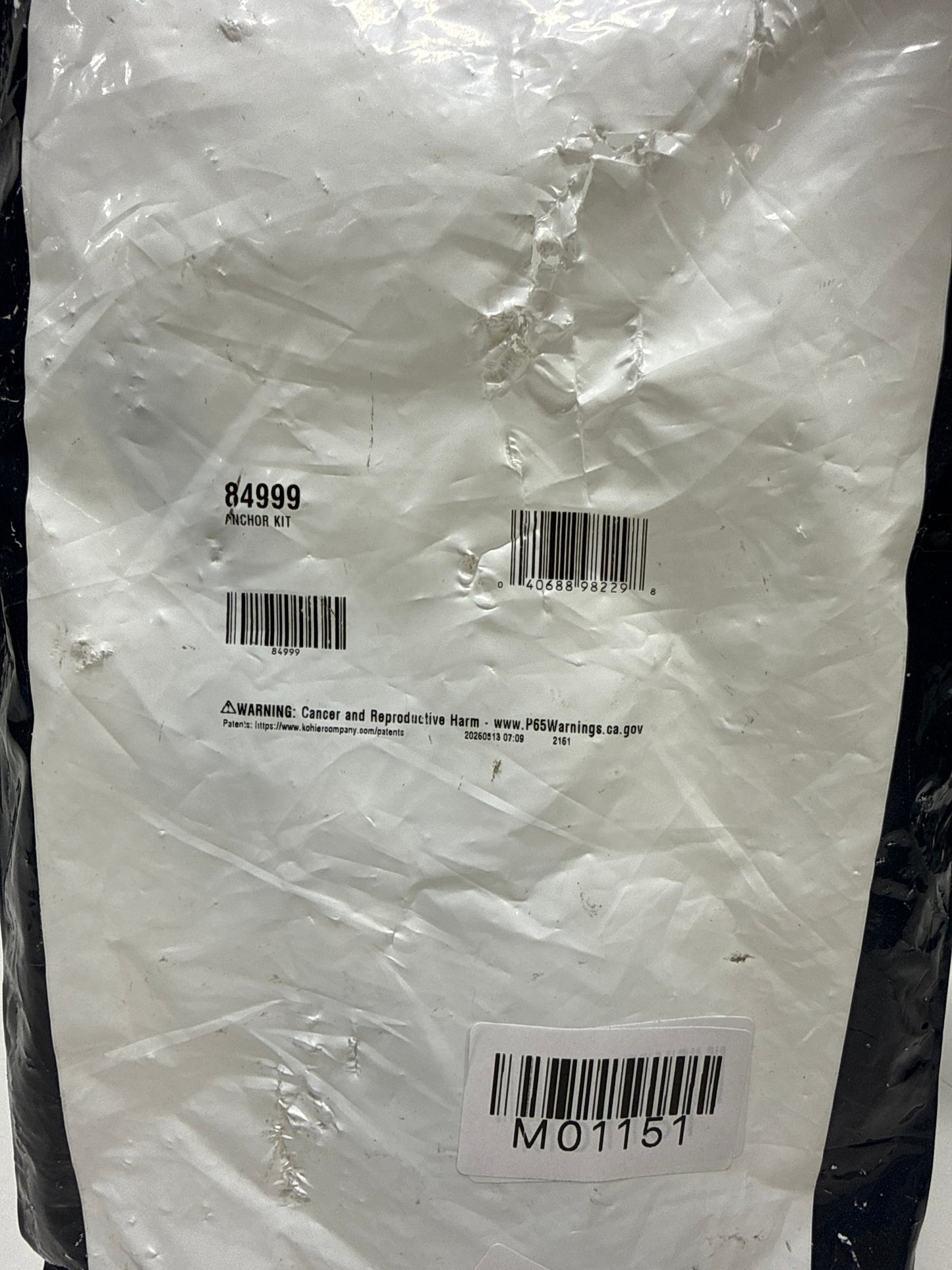 Kohler K-84999 Toilet Seat Anchor Kit